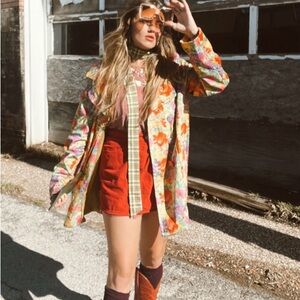 Floral Women's Velvet Coat